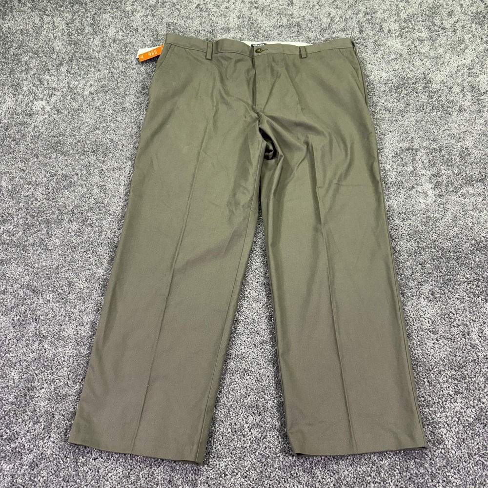 Dockers Pants Mens 42x30 Brown Easy Khaki Classic Fit D3 Flat Front No Wrinkles